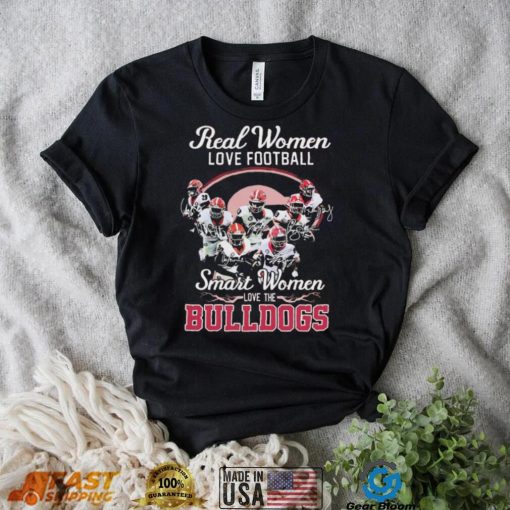 Real Women Love Football Signature Smart Women Bulldogs Shirt