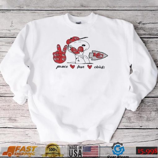 Snoopy Peace Love Kansas City Chiefs Shirt