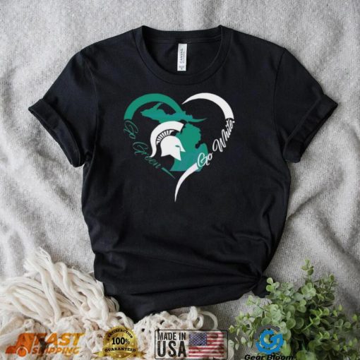 Spartan Strong Go Green Heart Michigan State University Shirt