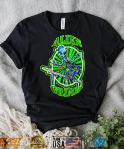 St. Patrick’s Day Alien grid skateboard shirt