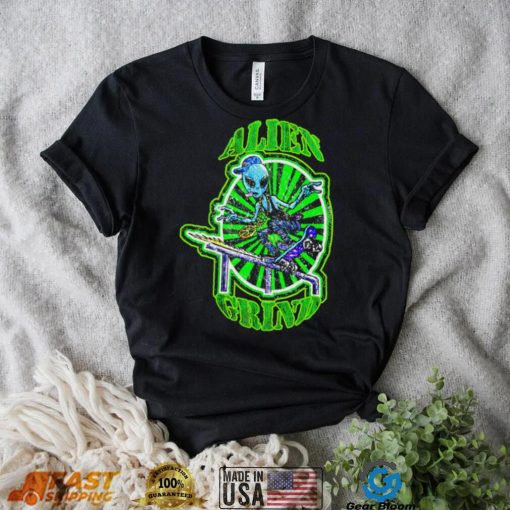 St. Patrick’s Day Skateboard Shirt with Alien Grid Design