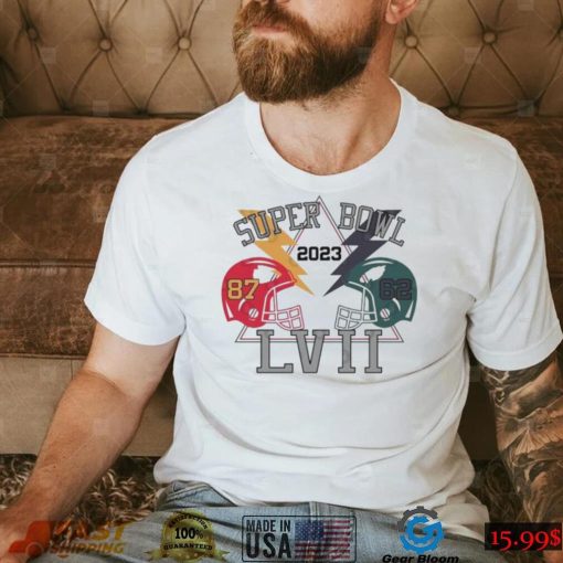 Super Bowl 2023 Travis Kelce 87 & Jason Kelce 62 LVII T Shirt