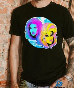 Trixie and Katya Dolls face art shirt
