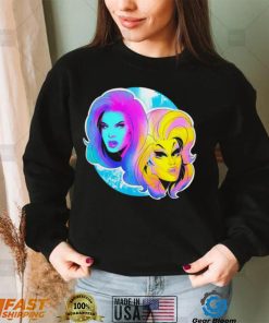 Trixie and Katya Dolls face art shirt