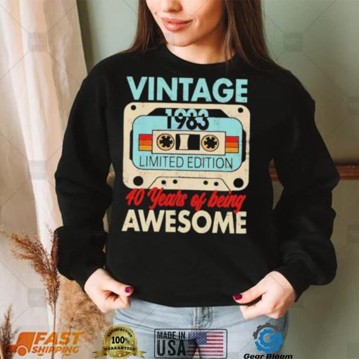 Vintage 1983 Limited Edition 40 Years Of Being Awesome Shirt