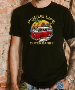 Vintage Outer Banks Surfer Van Beach Pogue Life T Shirt