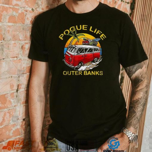 Men’s Vintage Outer Banks Surfer Van Beach Pogue Life T-Shirt – Retro Surf Tee