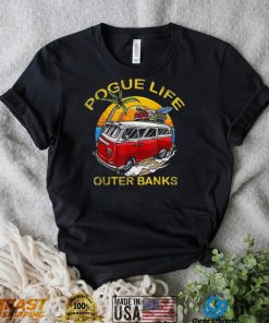 Vintage Outer Banks Surfer Van Beach Pogue Life T Shirt