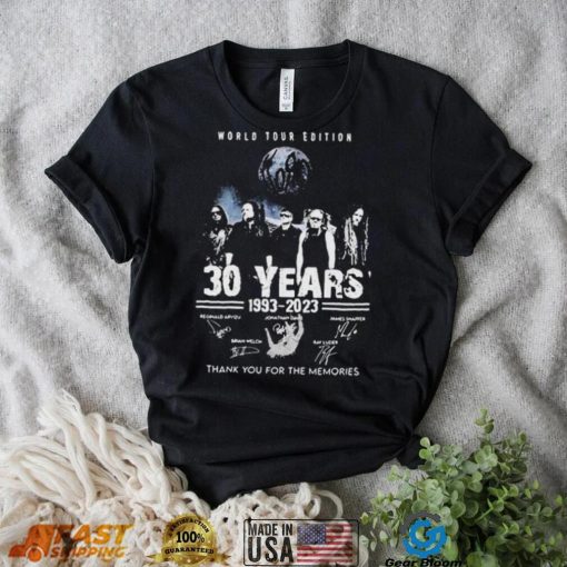 World Edition Korn 30 Years 1993 Thank You For The Memories Signatures 2023 New Tour Shirt