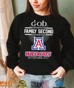 official god first family second then wildcats basketball shirt black