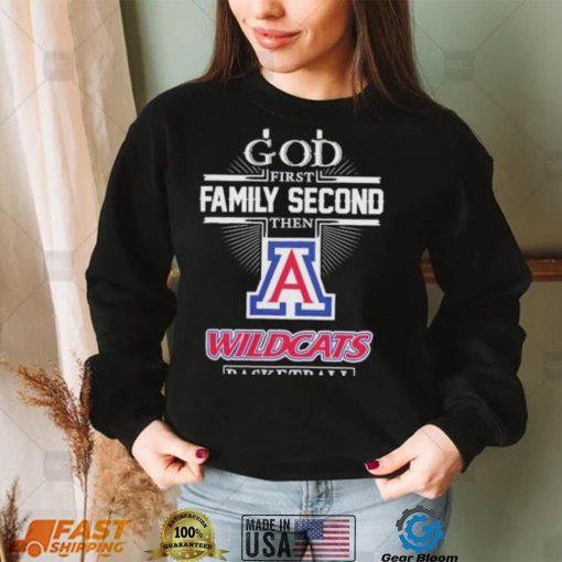 Official God First Family Second Wildcats Basketball Shirt – Black