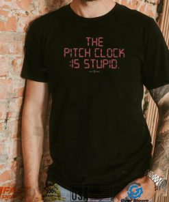 official rotowear the pitch clock is stupid shirt black