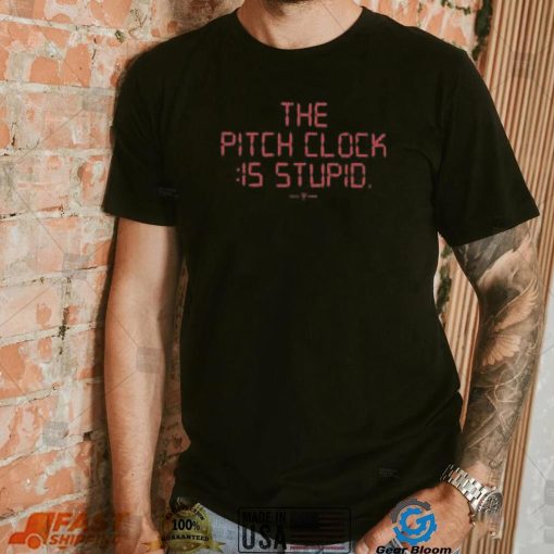 official rotowear the pitch clock is stupid shirt black