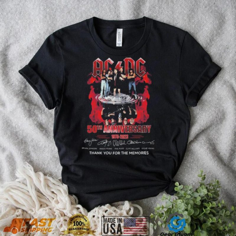 ACDC 50th Anniversary 1973 2023 Thank You For The Memories Signatures Hot shirt