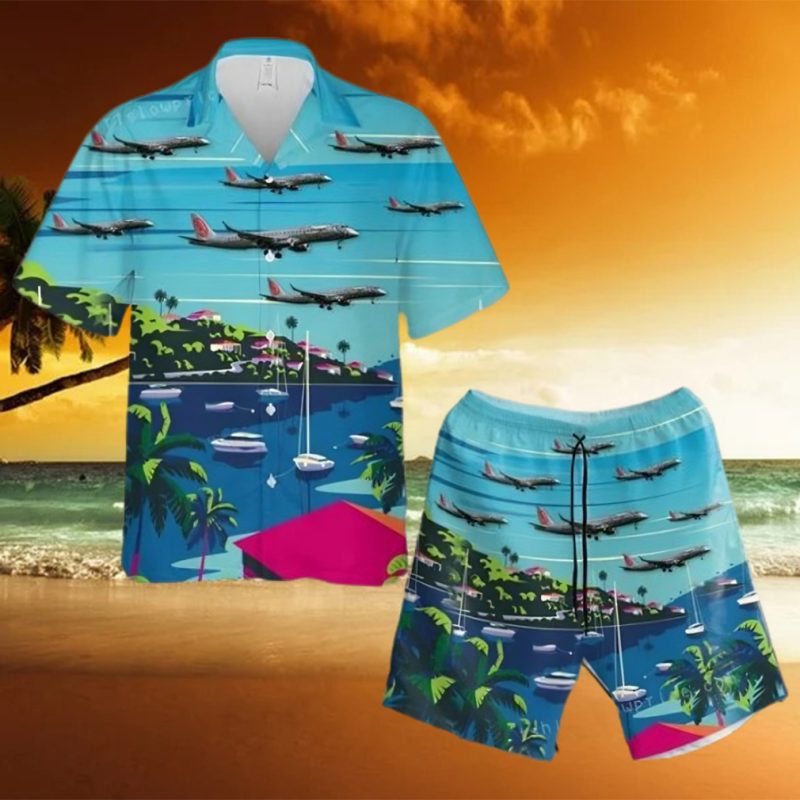 Air Berlin (lgw Luftfahrtgesellschaft Walter) Embraer 190 100lr Short Sleeve Hawaiian Shirt