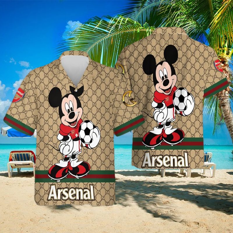 Arsenal Gucci Mickey Hawaiian Shirt