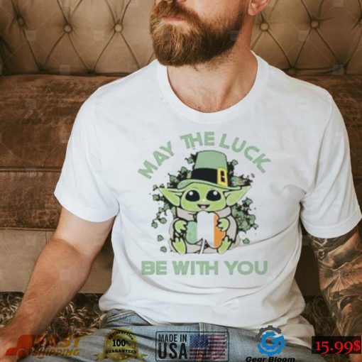 Baby Yoda Hug Irish Shamrock May The Luck Be With You St Patrick’s Day shirt