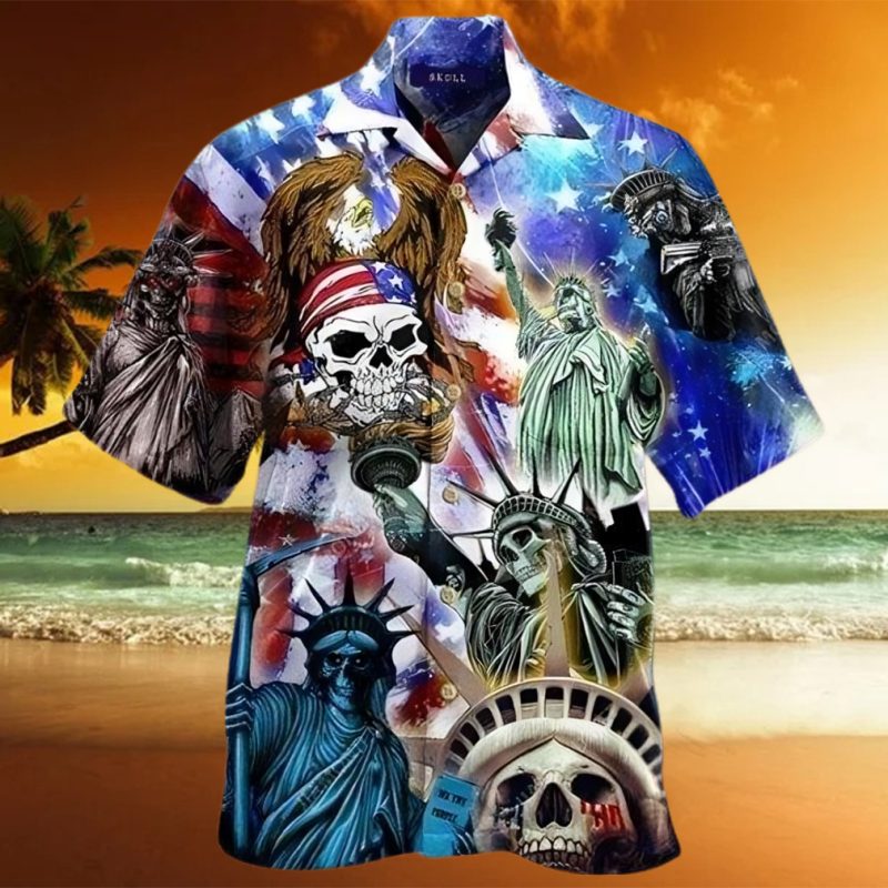 Beach Shirt Get Here Hawaiian Aloha Shirts Liberty Skull