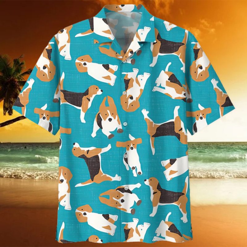 Beagle Blue Unique Design Unisex Hawaiian Shirt
