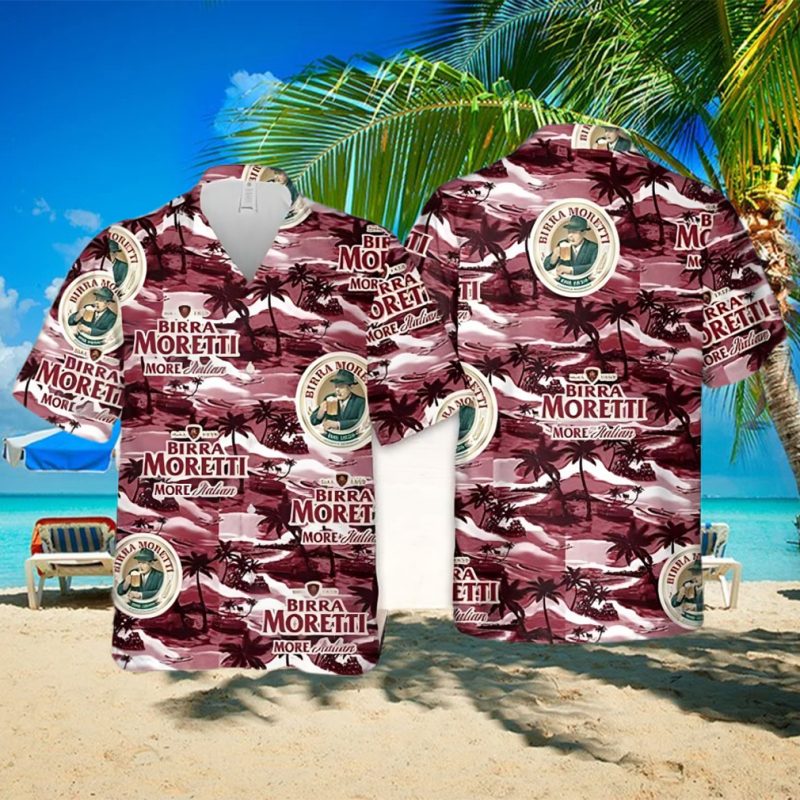 Birra Moretti Beer Island Pattern Hawaiian Shirt Beach Gift For Friend