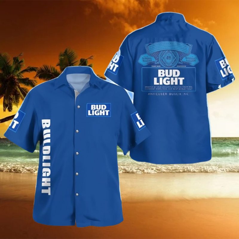 Blue Aloha Bud Light Hawaiian Shirt Beer Lovers Gift