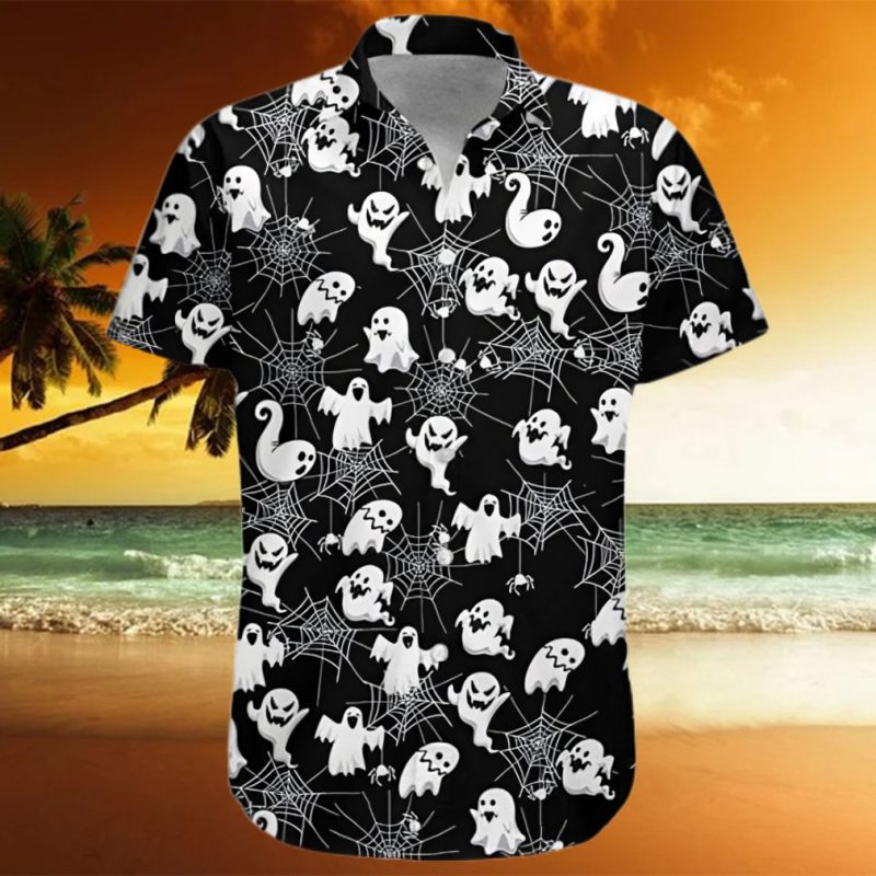 Boo Halloween Spiderweb Happy Halloween Hawaiian Shirt
