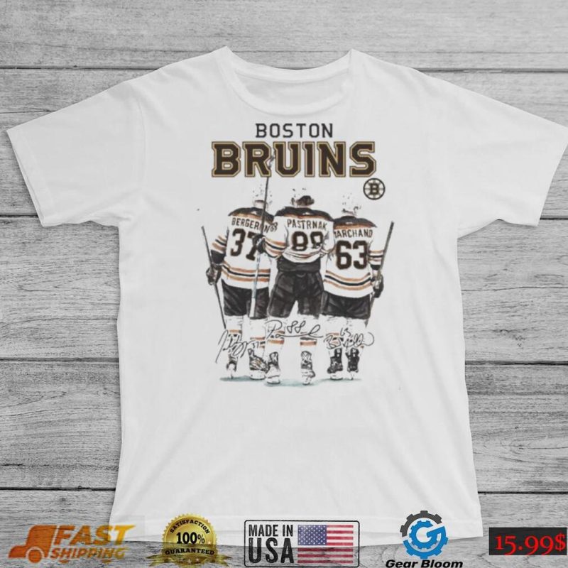 Boston Bruins Hockey Bergeron Marchand And Pastrnak Signatures Shirt