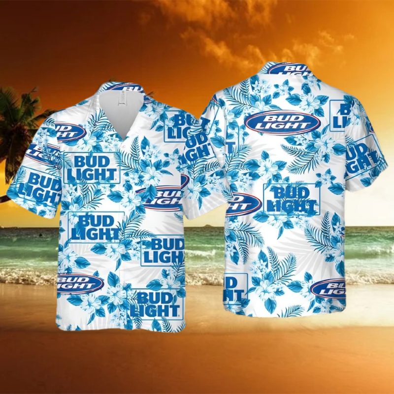 Bud Light Beer Hawaiian Shirt Flower Pattern Beer Lovers Gift