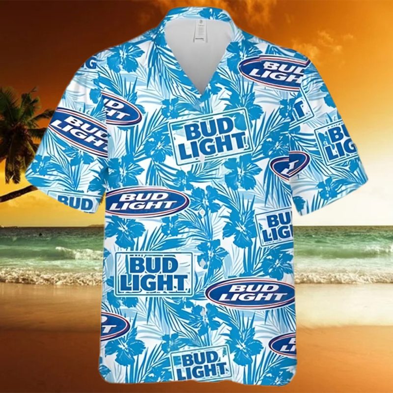 Bud Light Beer Hawaiian Shirt Tropical Flower Pattern All Over Print