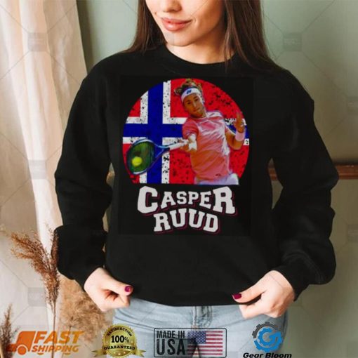 Casper Ruud Forehand Norway Tennis Neon Light Norway Flag T Shirt