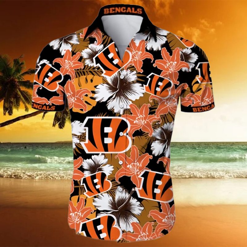 Cincinnati Bengals Tropical Flower Hawaiian Shirt