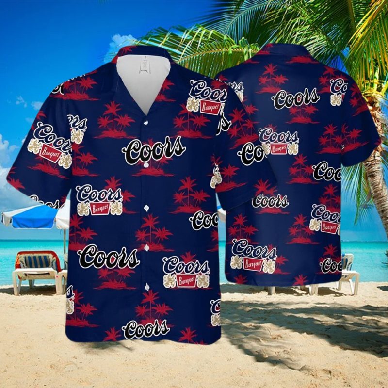 Coors Banquet Beer Island Pattern Hawaiian Shirt
