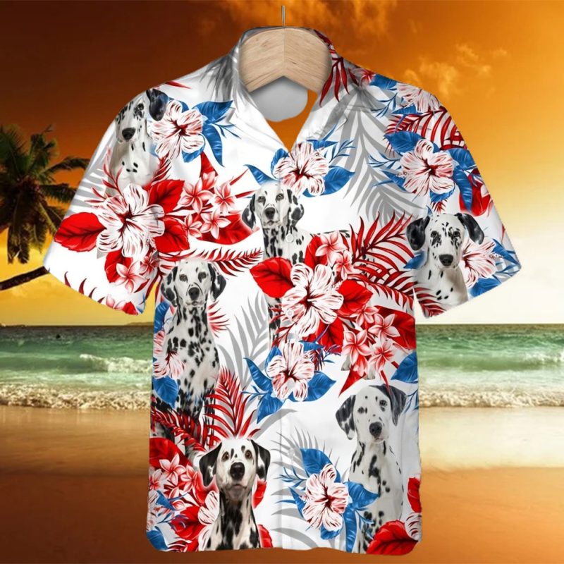 Dalmatian Hawaiian Shirt For Summer, Dog Hawaii Aloha Shirt