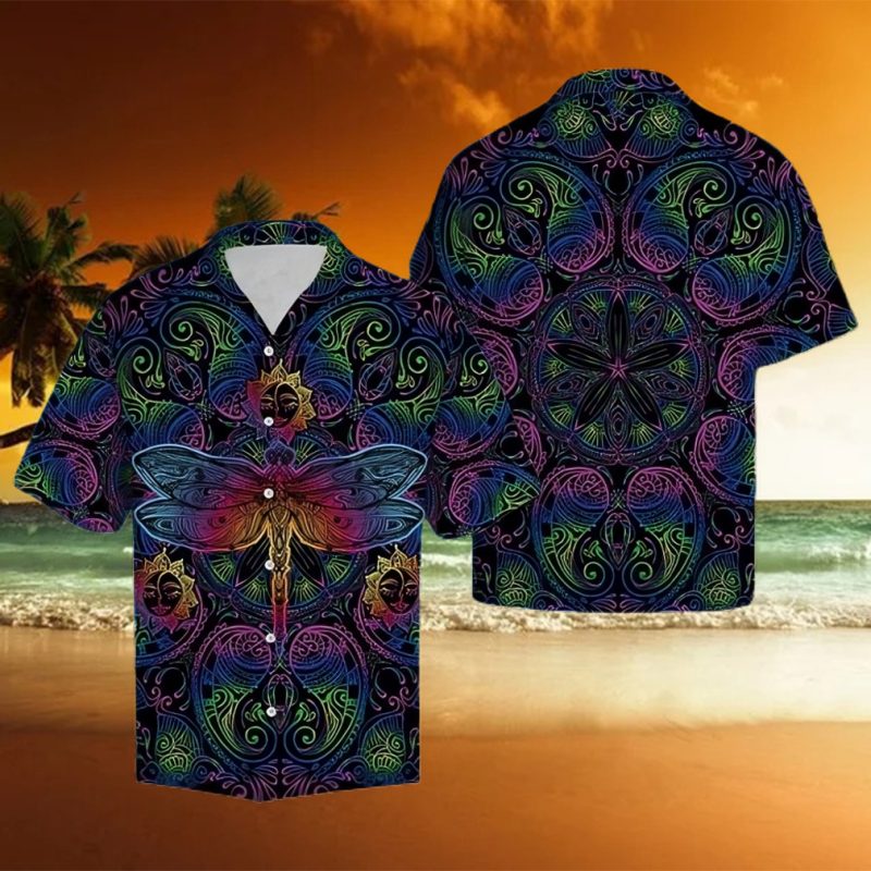 Dragonfly Dark Type Hawaiian Summer Beach Shirt