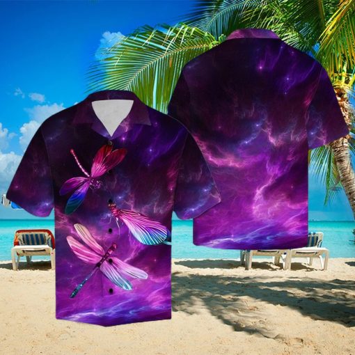 Dragonfly Galaxy Hawaiian Summer Beach Shirt