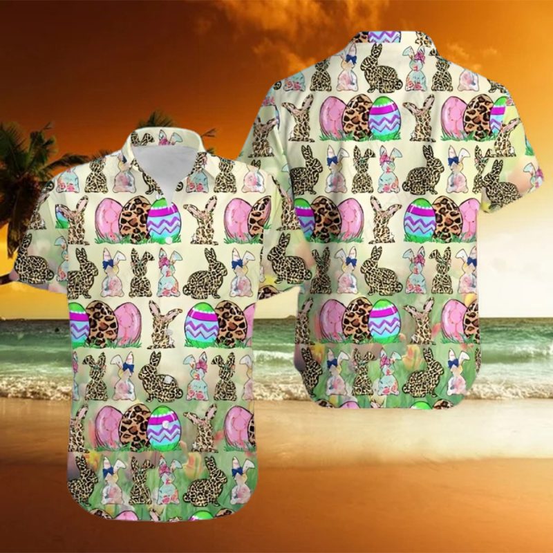 Easter Day Bunny Leopard Eggs Green Trending Hawaiian Shirt
