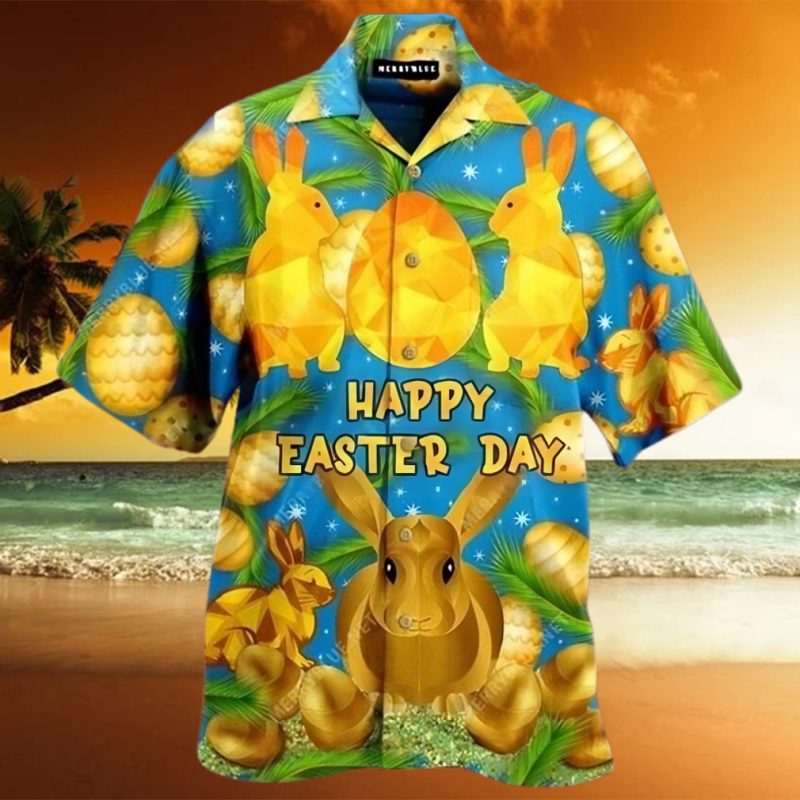 Easter Golden Bunny Rabbit Hawaiian Shirt
