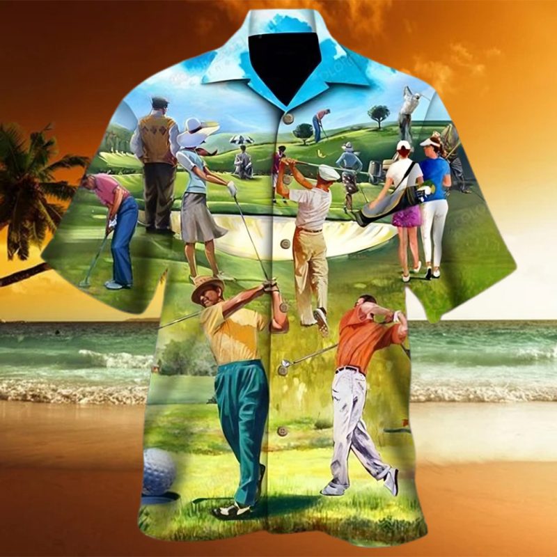 Eat Sleep Golf Repeat Trending Hawaiian Shirt