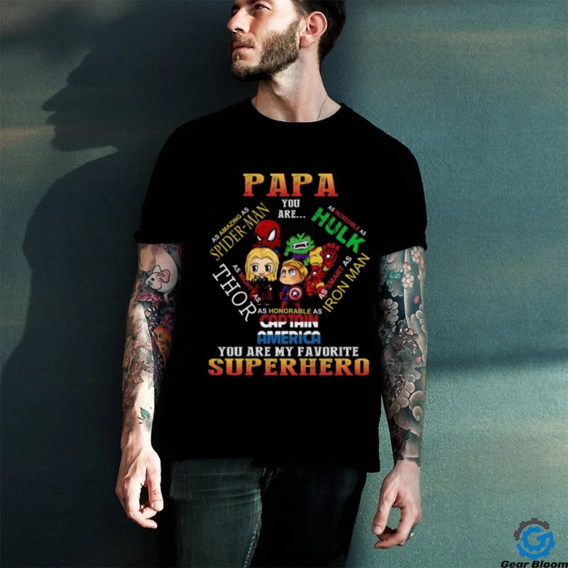 Father’s Day Papa You Are My Favorite Superhero T Shirt Vintage