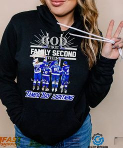 God first family second then 2023 Tampa Bay Lightning hockey signatures shirt