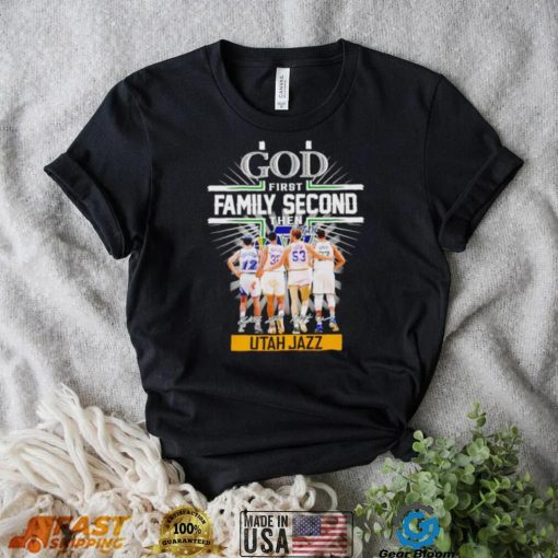 God first family second then 2023 Utah Jazz basketball signatures shirt