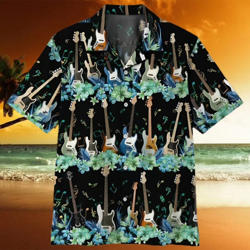 Guitar Lover 3D Bass Guitar Tropica Hawaiian Shirt