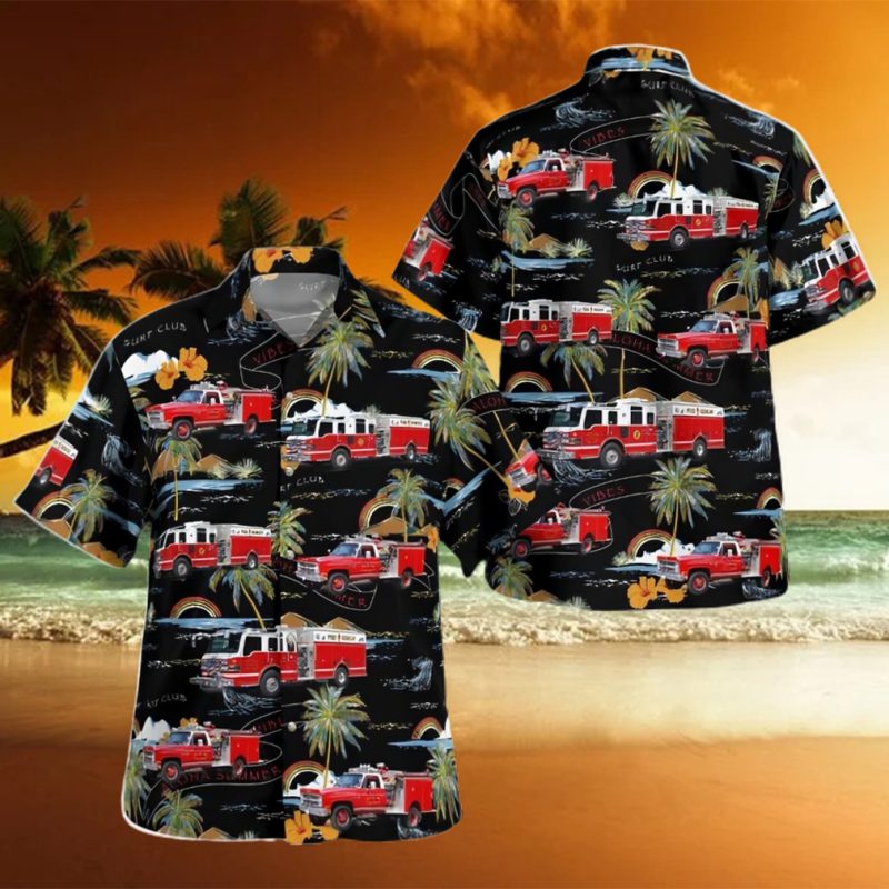 Hillburn Fire Department Hillburn New York Aloha Summer Gift Back Hawaiian Shirt