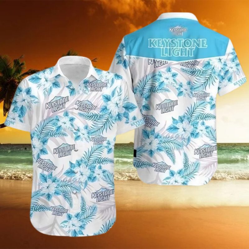 Keystone Light Beer Tropical Hawaiian Shirt
