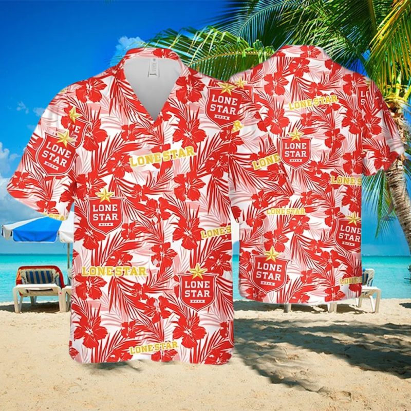 Lone Star Tropical Flower Pattern Hawaiian Shirt Best Beach Gift