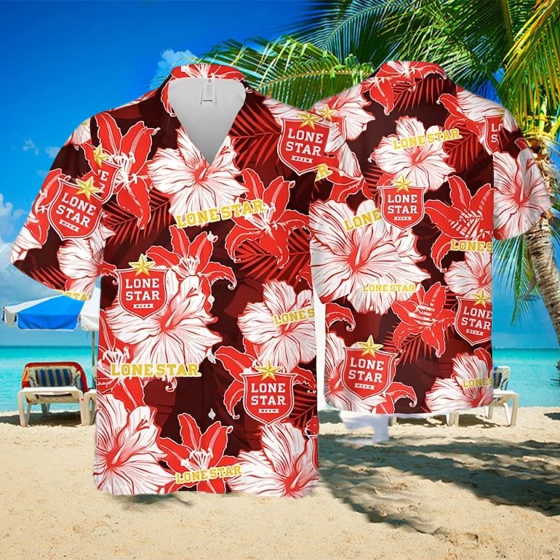 Lone Star Tropical Flower Pattern Hawaiian Shirt
