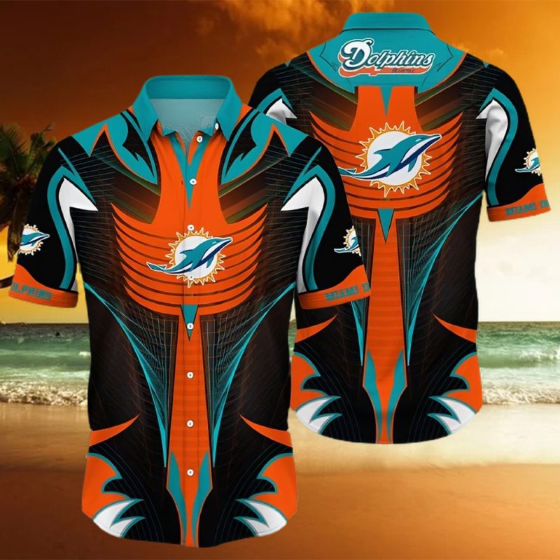 Miami Dolphins Hawaiian Shirt  Unique Team Color Graphic  Unique Hawaiian Shirt