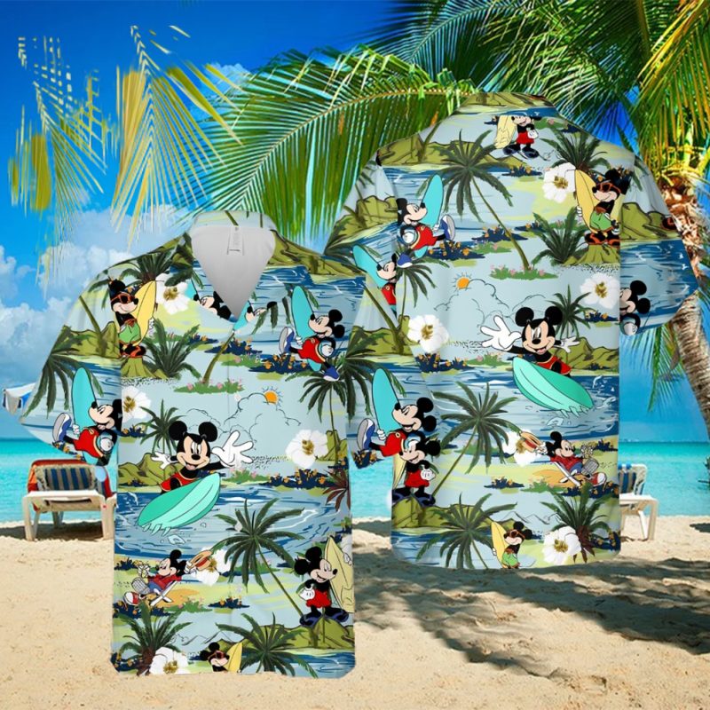 Mickey Surfing Hawaiian Shirt