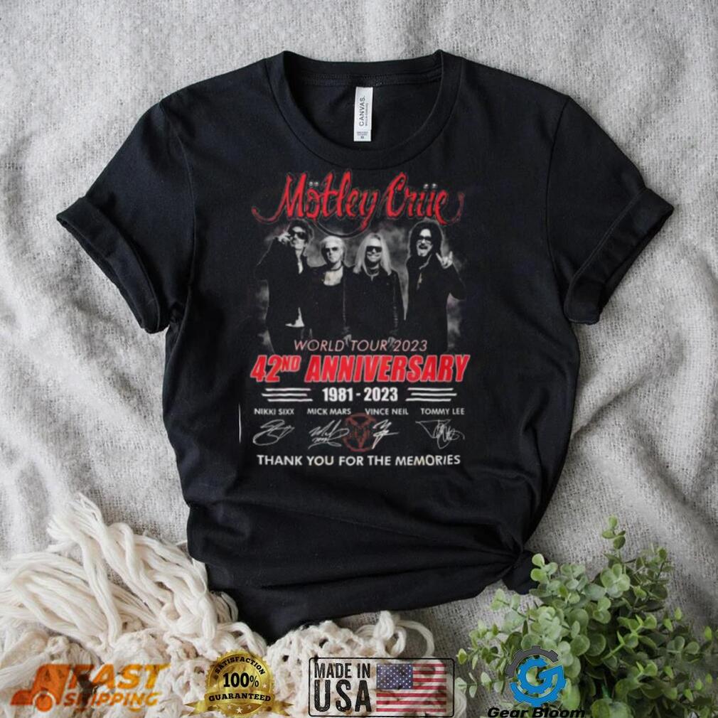 Motley Crue World Tour 2023 42nd Anniversary 1981 – 2023 Thank You For The Memories T Shirt