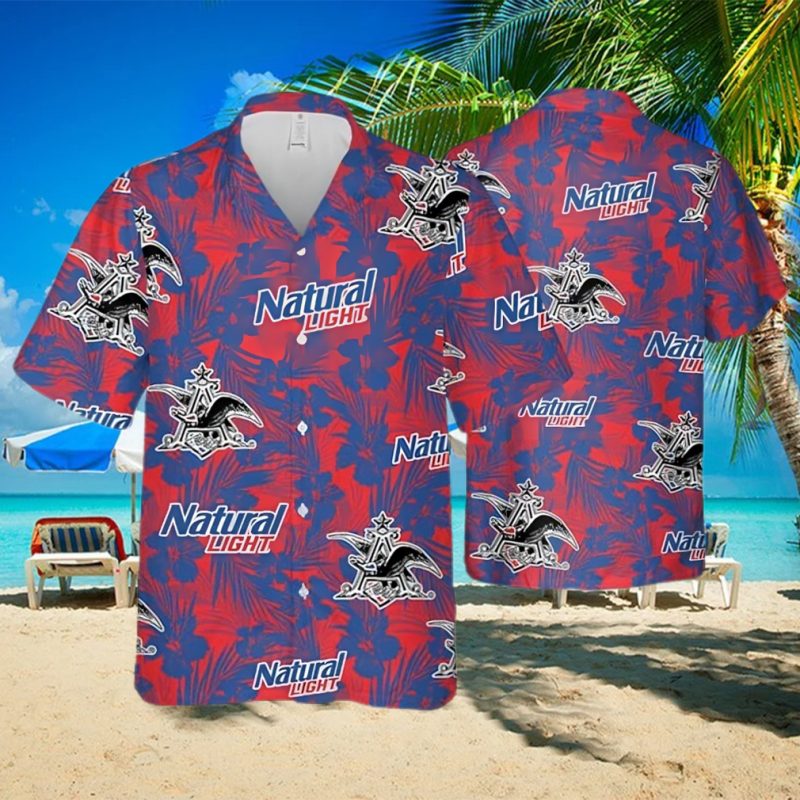 Natural Light Hawaiian Shirt Tropical Flower Pattern Practical Beach Gift